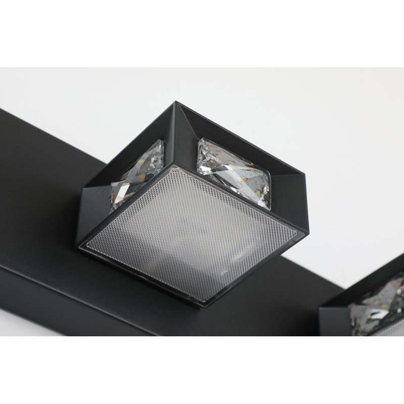 Éclairage de meuble-lavabo à intensité variable avec interrupteur réglable 5-CCT, Noir mat, 4 lumières