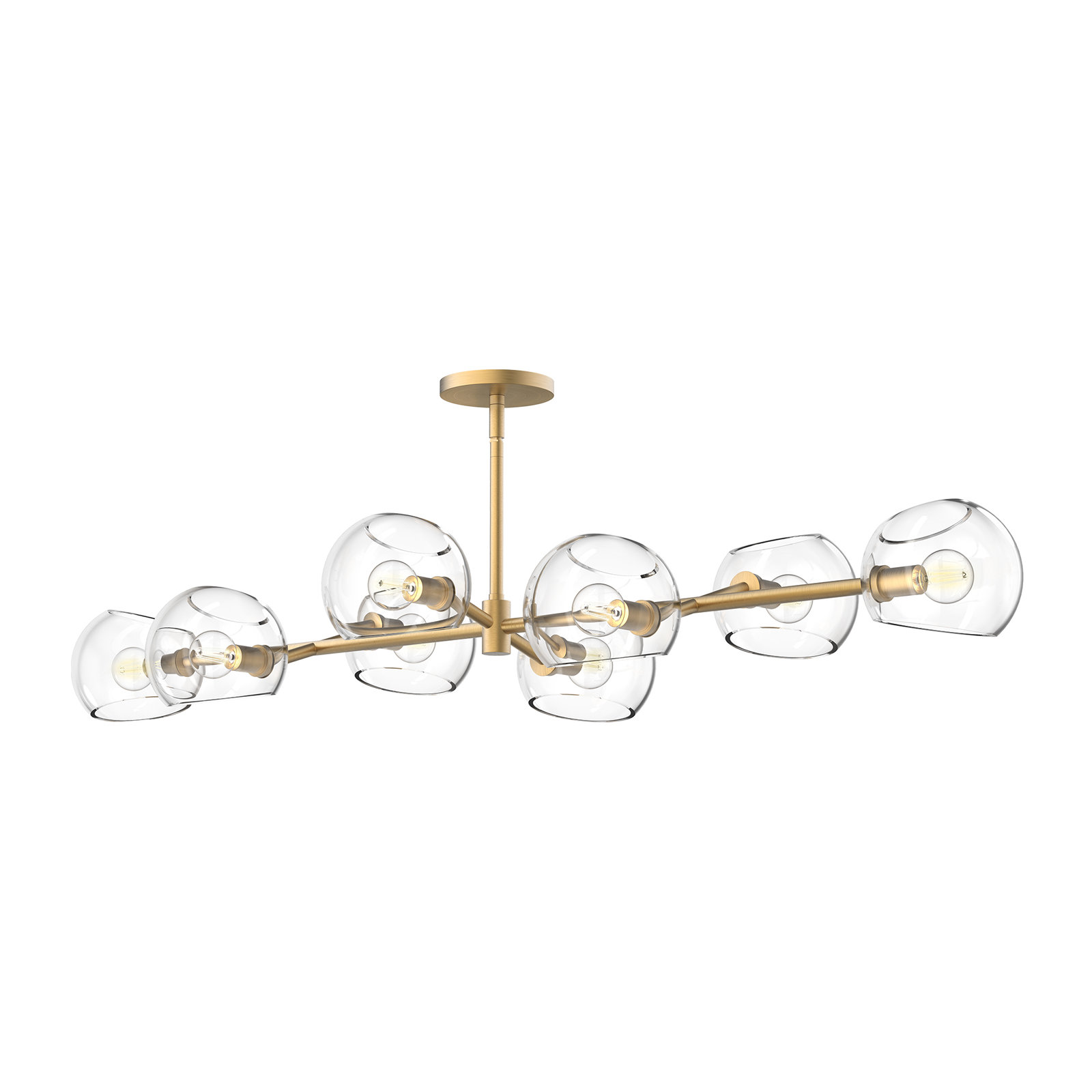 Willow 8 - Light Sputnik Chandelier, Brushed Gold, Clear