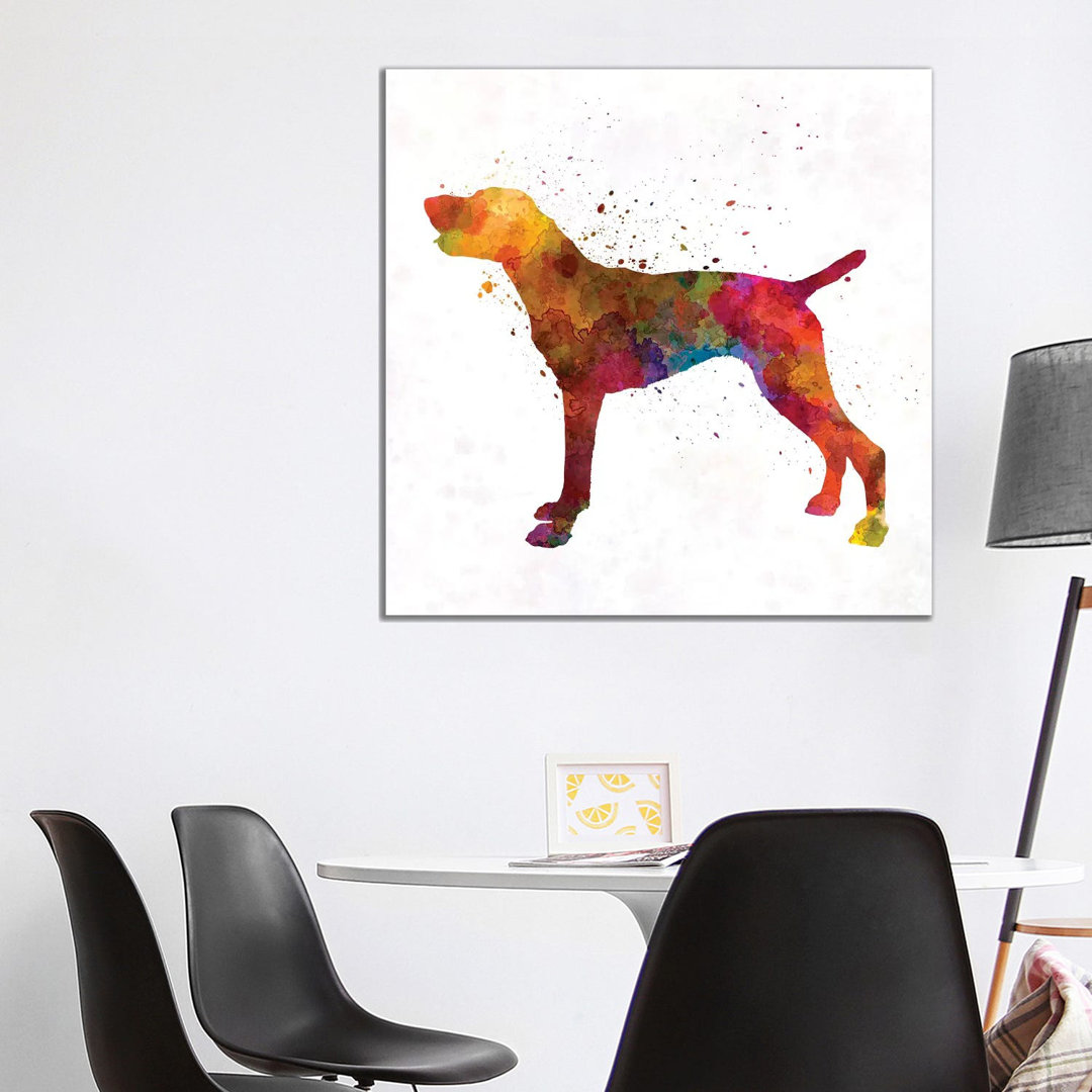 German Shorthaired Pointer In Watercolour by Paul Rommer - Wrapped Canvas Painting