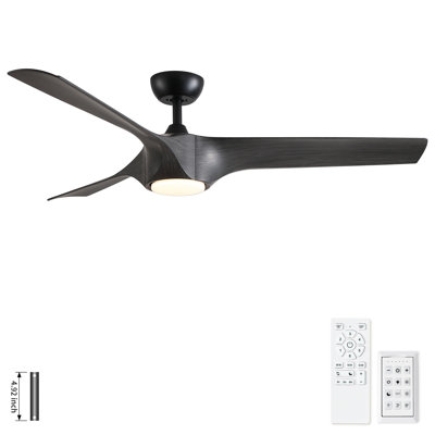 Ventilateur de plafond réversible 56 po avec pales en ABS gris foncé Modern Farmhouse