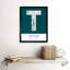 Toulouse City Map Toulouse Teal - Single Picture Frame Print