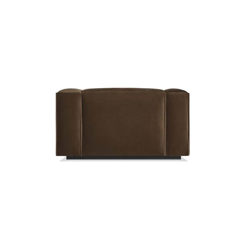 Cleon Club Chair, Coffee Velvet Polyester Blend