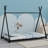 Metal House Platform Bed With Triangle Structure-945092644