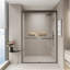 Double porte de douche coulissante, porte coulissante semi-sans cadre pour douche à l'italienne-125293550