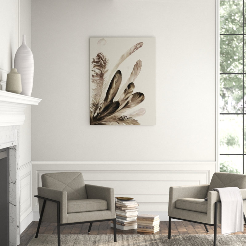 Sepia Plumes II Print by Guseul Park, Image Brush Gel, 48" H x 36" W x 1.5" D