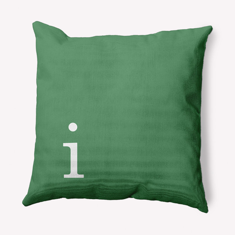 Coussin décoratif moderne Modern Monogram, 16 po x 16 po, Sauge, I