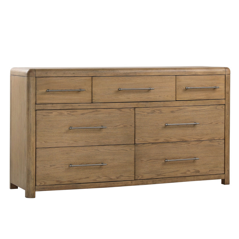 Tricia 7-Drawer Rubberwood Dresser, Natural