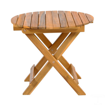 Foldable And Adjustable Outdoor Acacia Wood Side Table