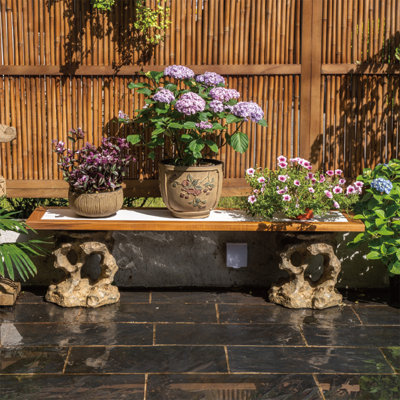 Outdoor solid wood flower rack bonsai shelf