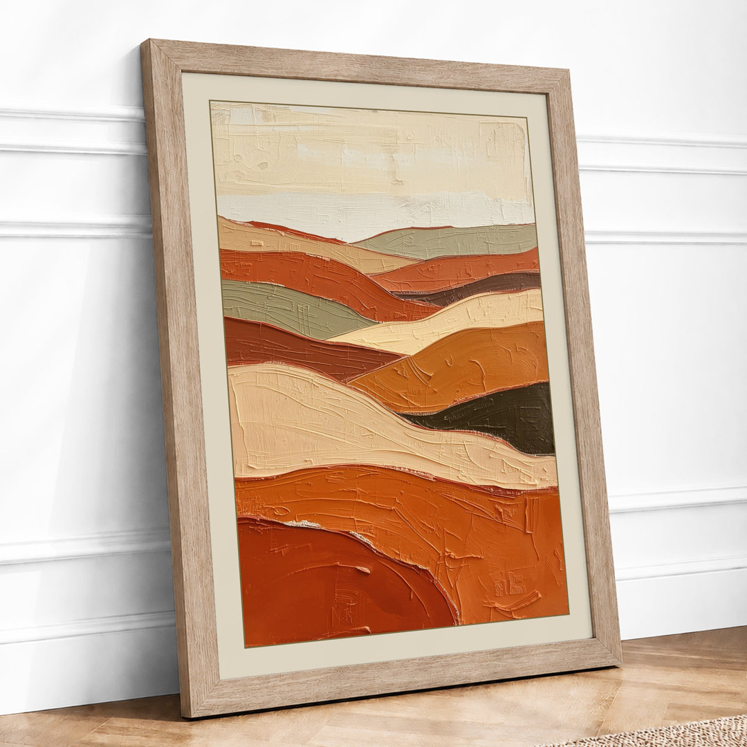 Earthen Waves Minimalist Framed Art Print