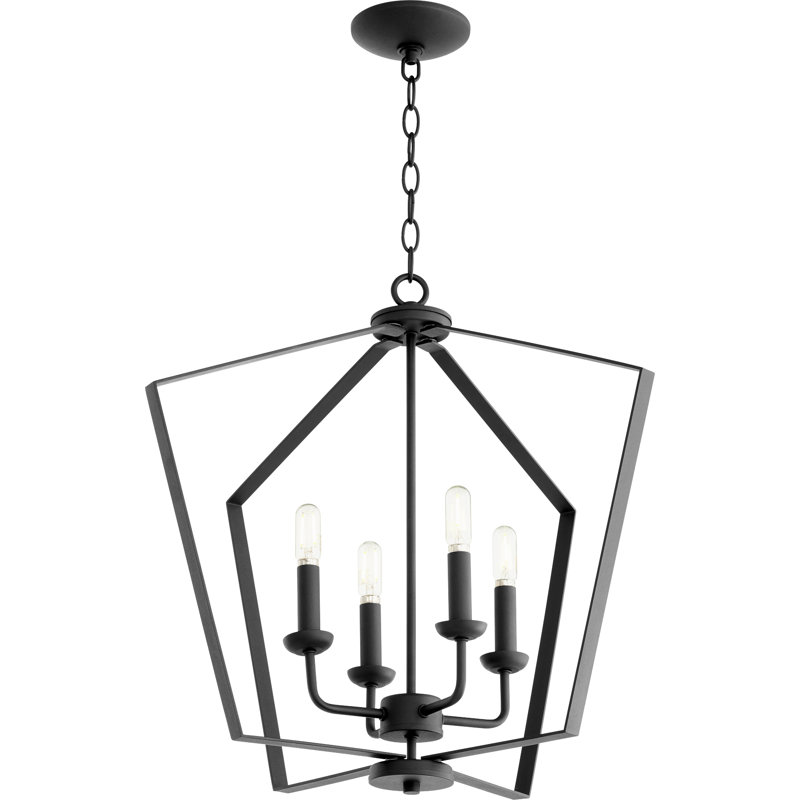 Tetrault 4 - Light Dimmable Lantern Chandelier, Noir