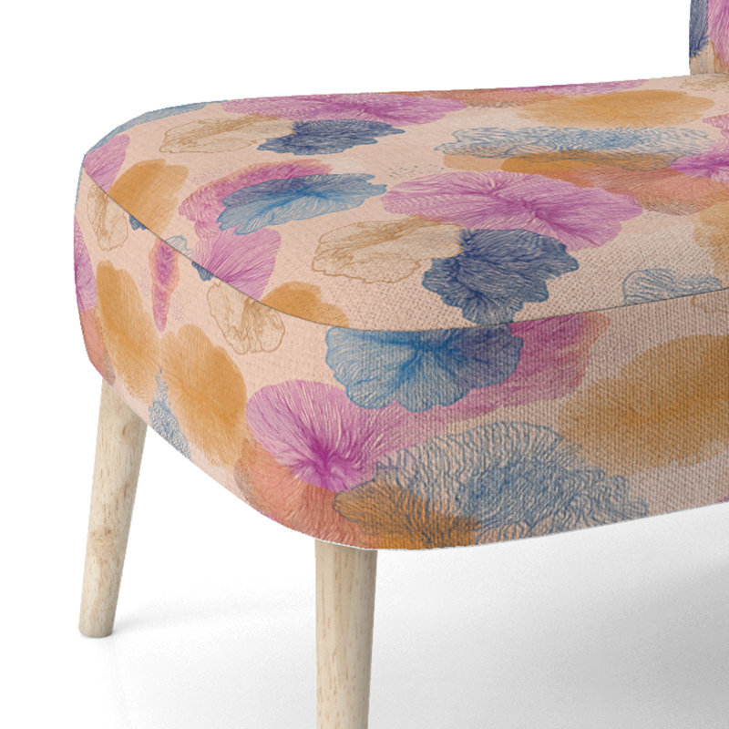 Chaise d'appoint abstraite - motif d'appoint bleu à motif bord de mer, Chaise d'appoint sans accoudoirs