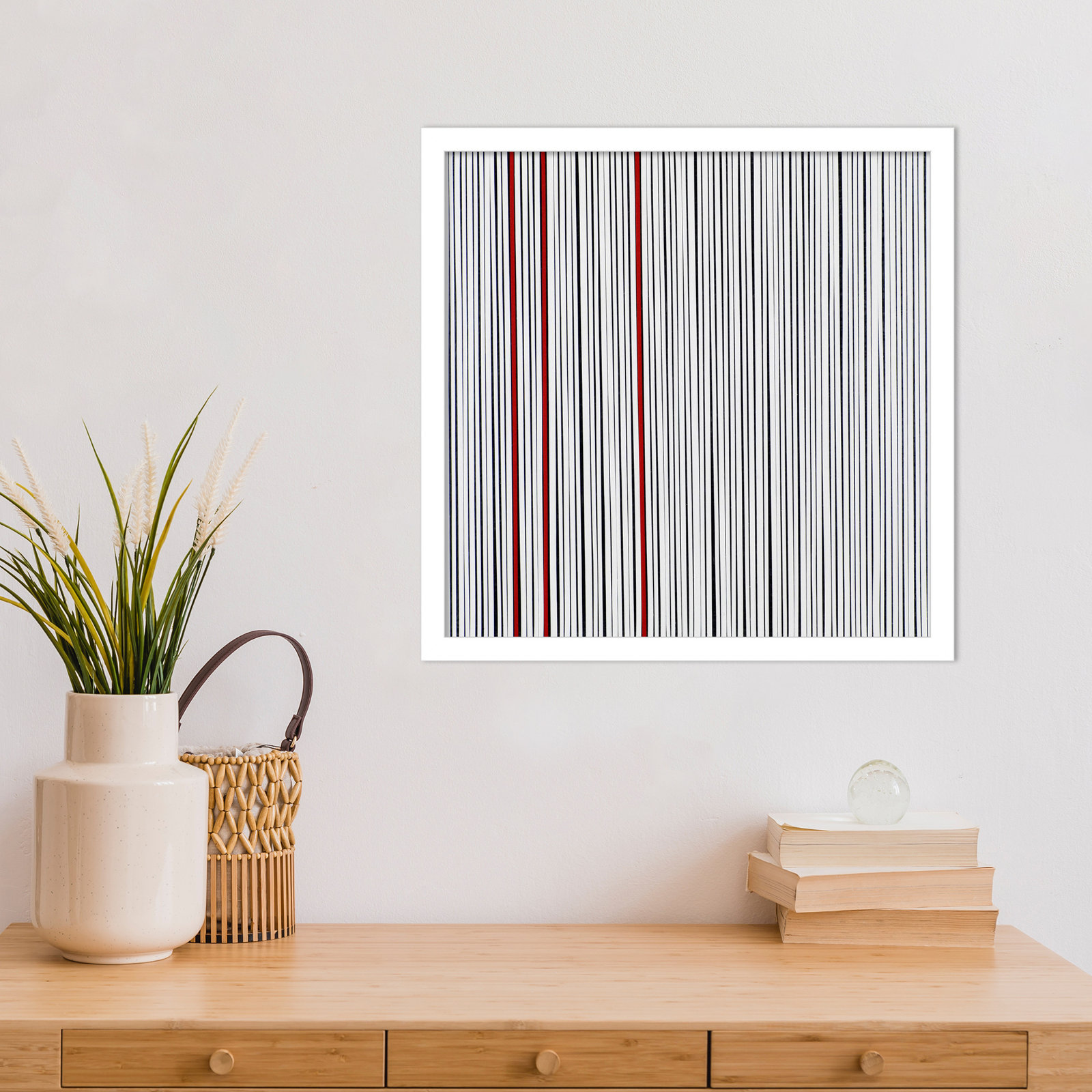 Mostly White Print by Alex Dunn, White, 17" H x 17" W x 1" D