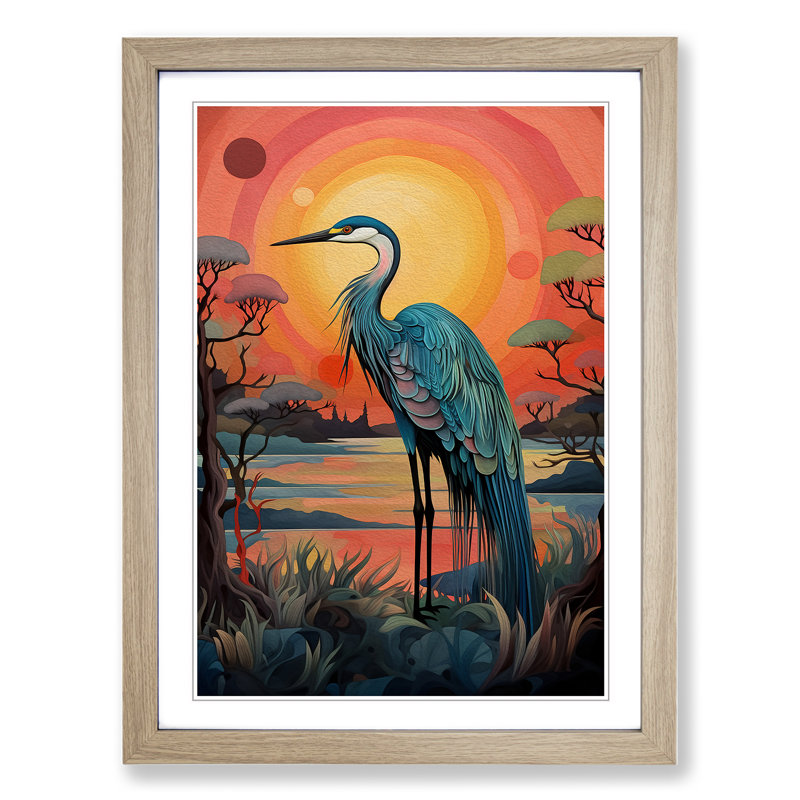 Heron Colour Field - Framed Print