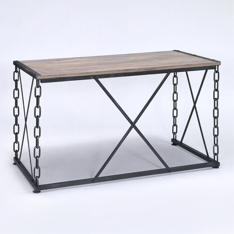 Console rustique en chêne rustique et noir antique