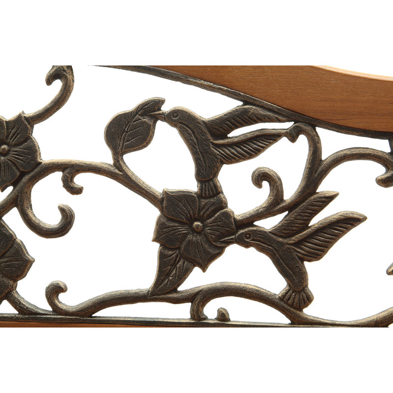 Banc de jardin floral et oiseau Boyer