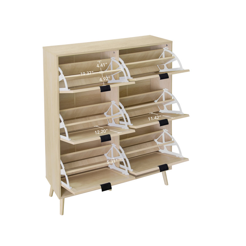 Rattan 6 Door Shoe Rack