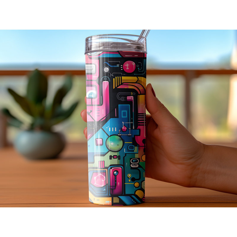 Choose Handmade Tumblers 591ml Vacuum Insulated Stainless Steel (18/8) Travel Tumbler with Straw