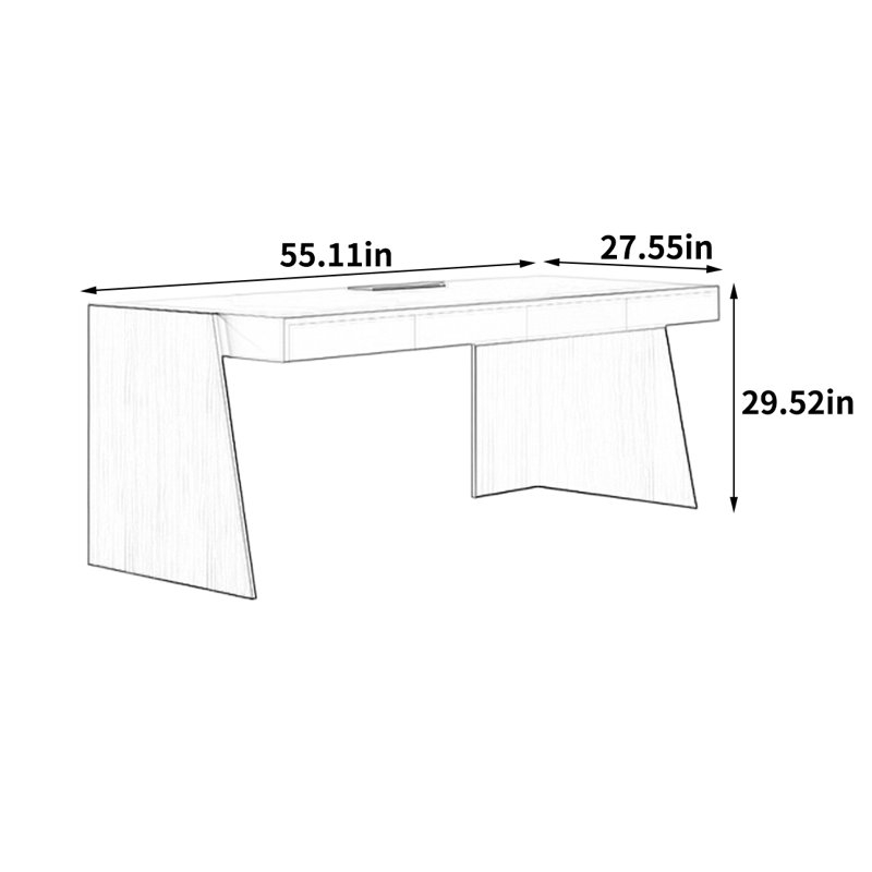 Martindale Computer Desk, 29.52" H x 55.11" W x 27.55" D
