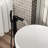 Freestanding Bathtub Faucet With Waterfall Tub Filler And Hand Shower, 360 Rotatable Spout, Dual Temperature Regulation, Brass Base Matte Black Faucet, 59" - Kink Hose, Control For Relaxing Water-125033924