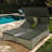 Rattan Patio Daybed With Shelter Roof, Adjustable Backrest, Storage Box And 2 Cup Holders-1557590513