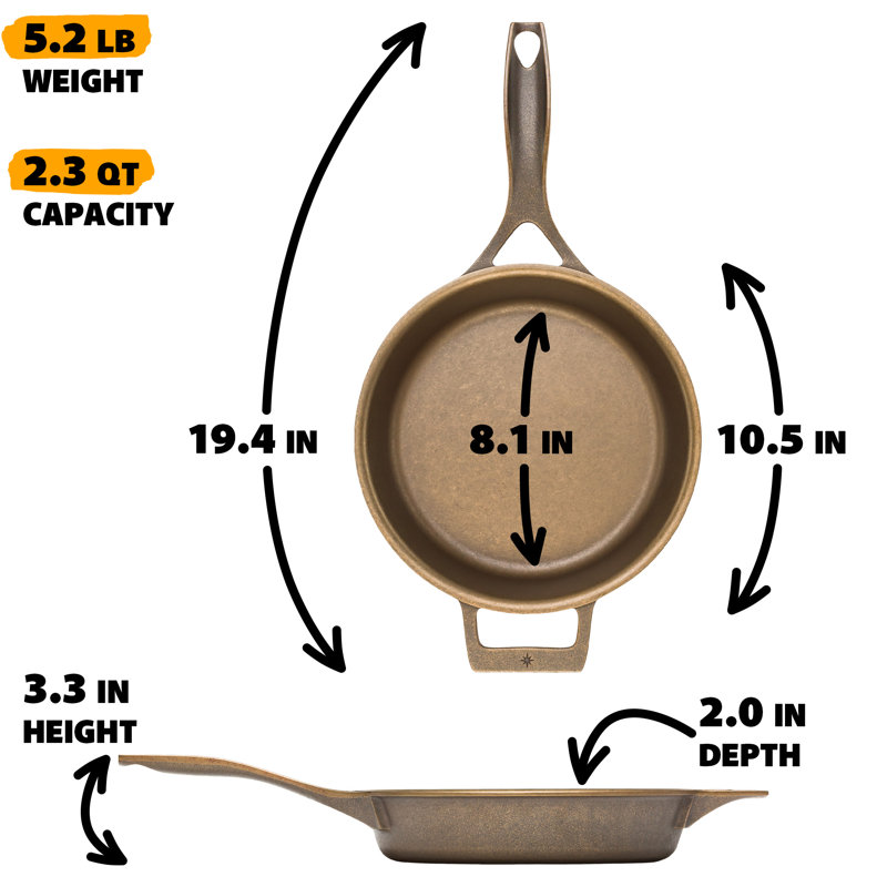 Poêle en fonte de 26,7 cm (10,5 pouces) - Pré-culottée