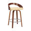 Tabouret de bar pivotant à hauteur de comptoir ou de bar avec dossier bas ouvert en similicuir et bois-62257034-62257035-80824321