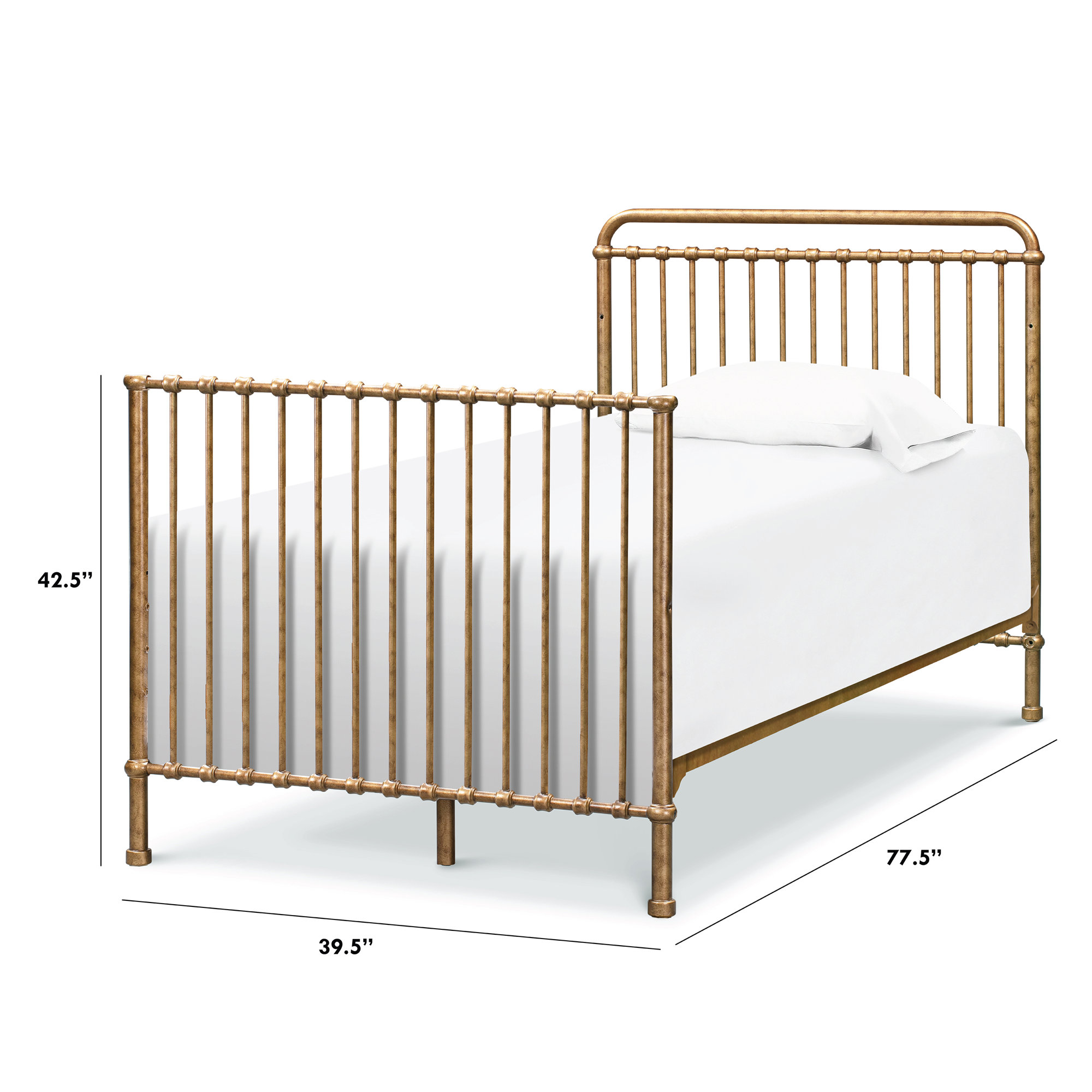 Winston Twin Bed Rails, Vintage Gold