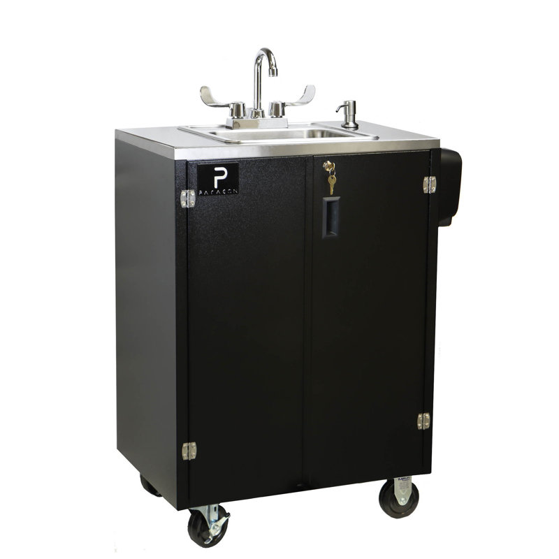 Lavabo électronique, station de lavage des mains portable (noir)