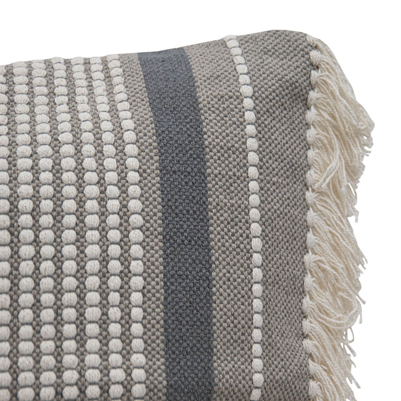 Fringed Cotton Throw Pillow