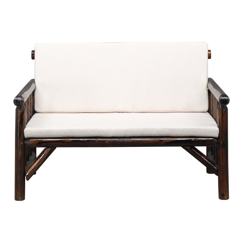 Patio Wood Loveseat, Carbonized