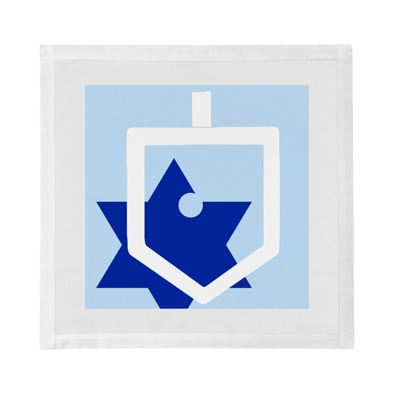 Serviettes de table en satin de coton Hanoukka Dreidel