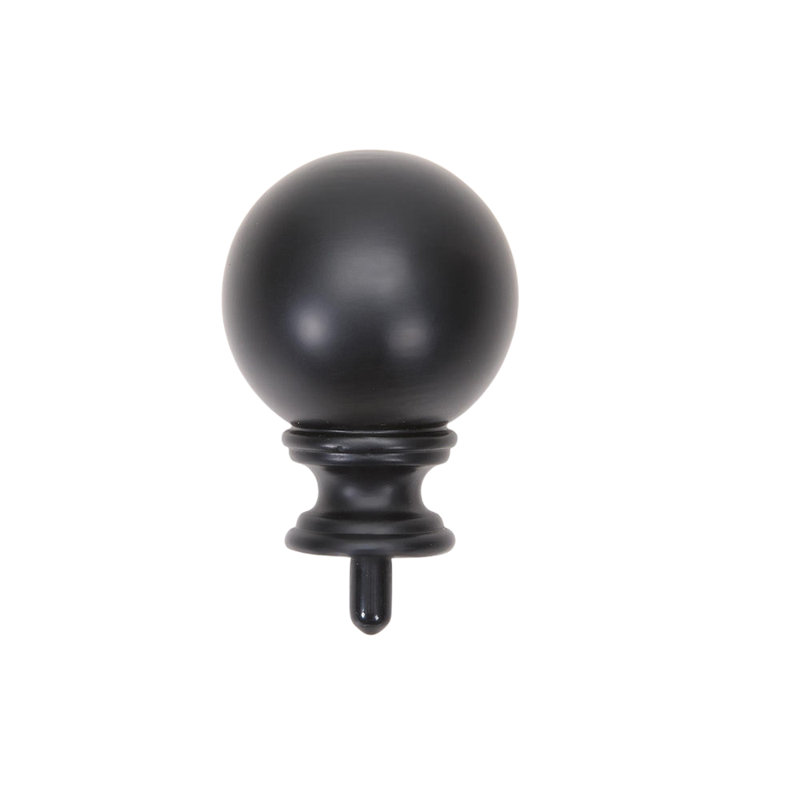 Black Aluminium Alloy, Resin Adjustable 3cm Bay Window Single Curtain Rod, 5.5cm H x 213cm W x 3cm D
