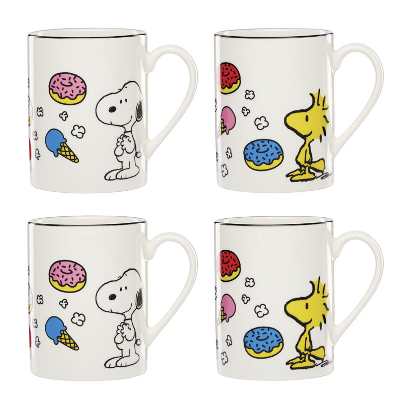 Lenox Chef Snoopy Mugs, Set of 4