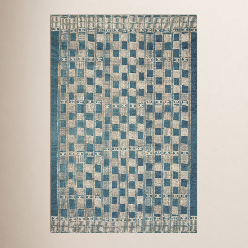 Homer Checkered Indoor / Outdoor Rug, Rectangle 6'7" x 9'4"