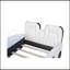 Lit plateforme simple en forme de voiture de course avec roues, blanc