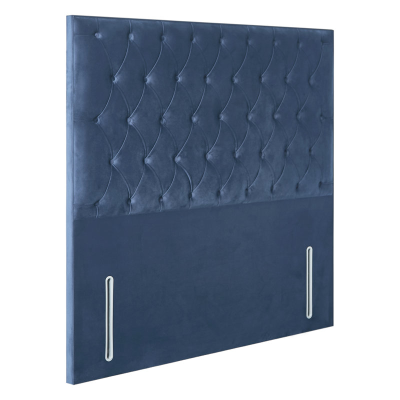 Upholstered Headboard, Navy, Small Double (4'), Velvet