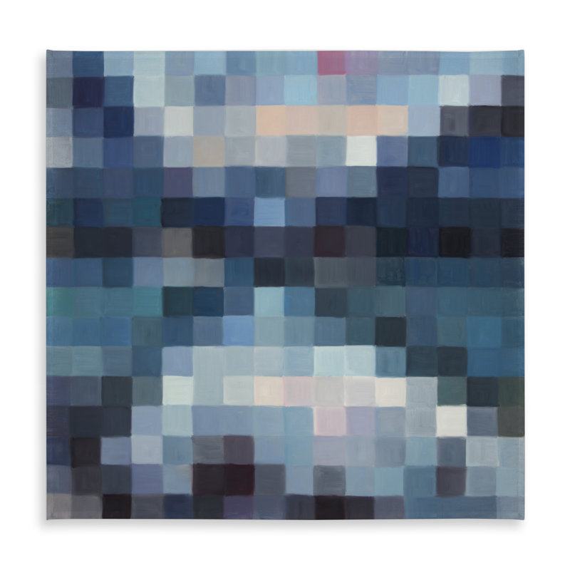 Pixelated Mountain Tablecloth | Blue Abstract Shapes Decor
