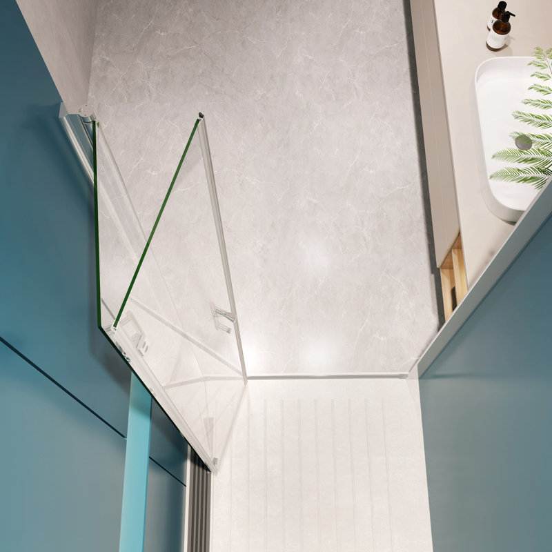 Universal Pivot Shower Door With 1/4" Tempered Glass - 1 3/8" Adjustable, 36000 Times Tested For Quality And Leak, , Aluminium Alloy Verified Smooth Pleasant Pivot,