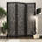 Anuva Black Mango Wood Abstract Wavy Cutout 3 Panel Partition Room Divider Screen, 60" x 1" x 72"-504729438