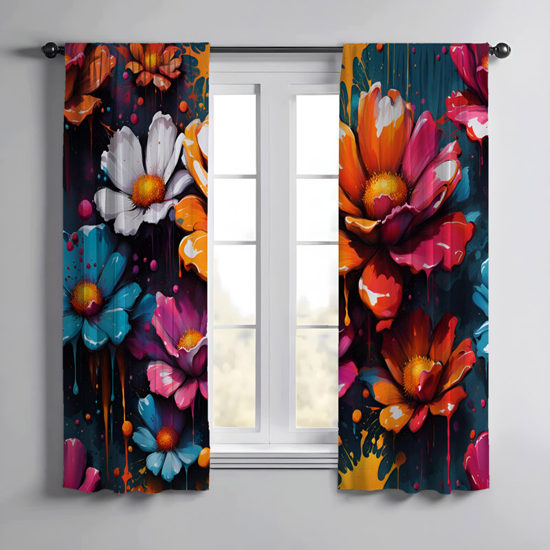 Paire de rideaux semi-transparents en polyester Erina, L 20 po x L 82 po