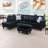 3-Piece Flannel Sectional Sofa-1288810897-1288810898