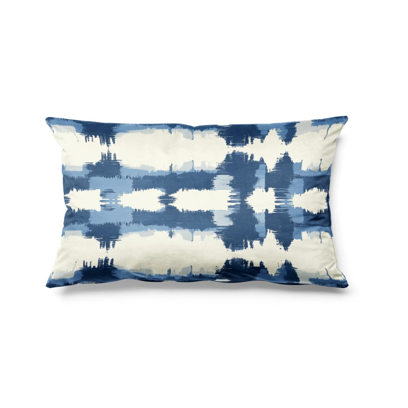 Coussin décoratif moderne Modern - Ikat Blue Horizon, H 12 po x l 20 po