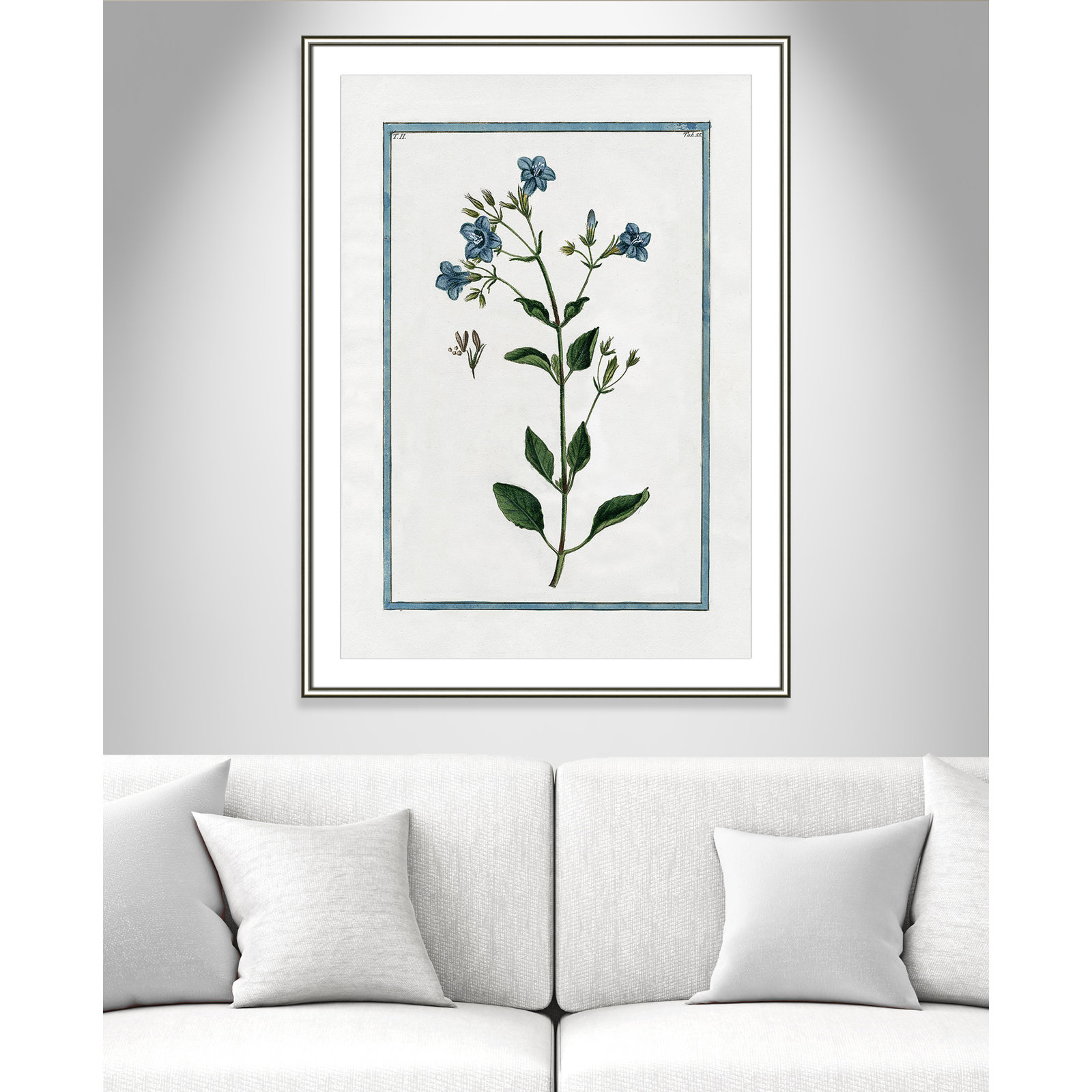 Colombe "Shabby Elegance Botanical II" Print, 30.75" W x 42.75" H, Silver Framed