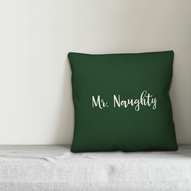  Coussin Mr. Naughty, Housse de coussin, Vert foncé