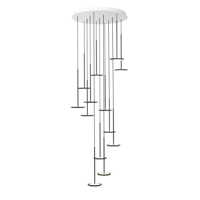 Sky Solo 13 Lights Chandelier, Matte Black