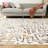 Merzglyphs by Katie Merz Railroad Ivory Train Machine Washable Area Rug-636813495