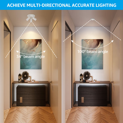 5CCT 3-Light Ceiling Track Spotlights Dimmable, 5 Color Temperature Selectable