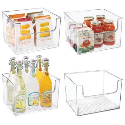mDesign Kitchen Plastic Storage Organizer Bin with Open Front