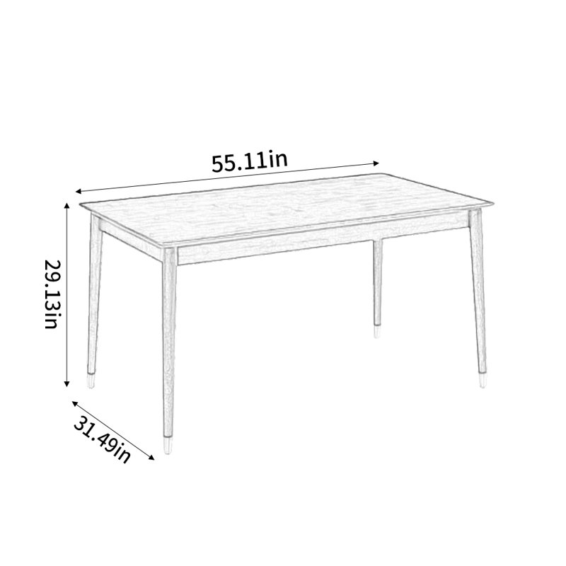 Mhirren Solid Wood Dining Table, Nut-Brown